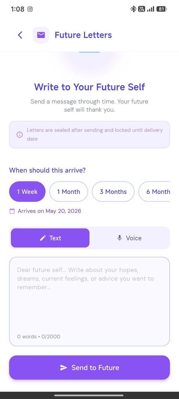 Voice Journal App - Future Letters